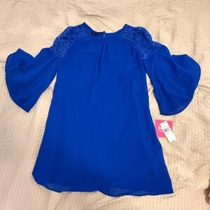 Chic Royal Blue Lace Women's Blouse